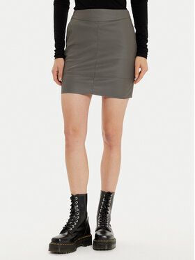 ONLY ONLY Suknja od imitacije kože Base 15164809 Siva Slim Fit