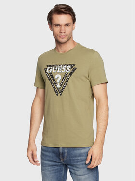 Guess Guess T-Shirt Jasin M2BI43 J1314 Zielony Slim Fit