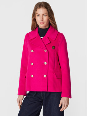 Tommy Hilfiger Tommy Hilfiger Μάλλινο παλτό Blend WW0WW35931 Ροζ Regular Fit