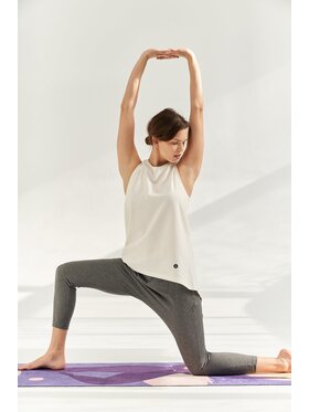 Moonholi Moonholi Top Top do jogi GALAXY Open Back Tank - coconut white m/l Biały Classic Fit
