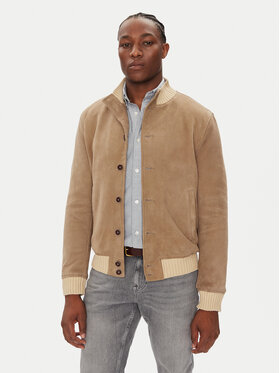 Milestone Milestone Кожено яке MSDario 531621 60695 Бежов Regular Fit