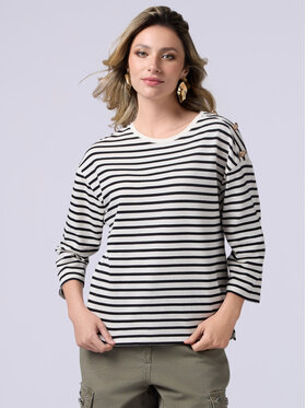 Oltre Oltre T-Shirt G364J004142N0Z3 Biały Boxy Fit