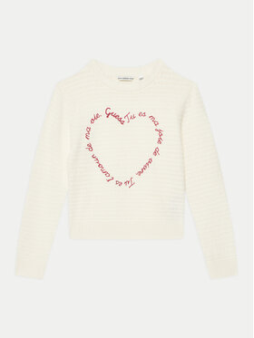Guess Guess Pulover J5GR00 Z3MZ0 Écru Regular Fit