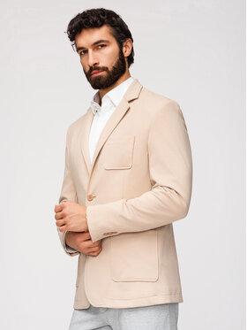 Ombre Ombre Marynarka M165 Beżowy Slim Fit