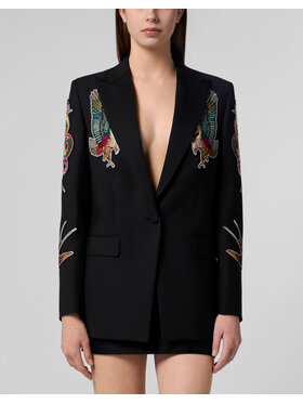 PHILIPP PLEIN PHILIPP PLEIN Marynarka 29127 Czarny Loose Fit