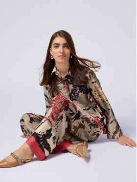 Oltre Oltre Spodnie materiałowe P276J002364N0R2 Écru Baggy Fit