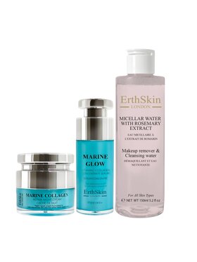 Erthskin London Erthskin London Woda micelarna z ekstraktem z rozmarynu + serum morskie + kolagen morski na noc Zestaw do pielęgnacji