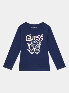 Guess Guess Bluzka K3BI05 J1314 Niebieski Regular Fit