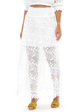 Guess Guess Trapézová sukňa Rafa W3GD69 WFDC0 Biela Regular Fit