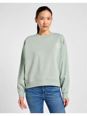 Lee Lee Bluza Lee Crew Sweater Zielony Regular Fit