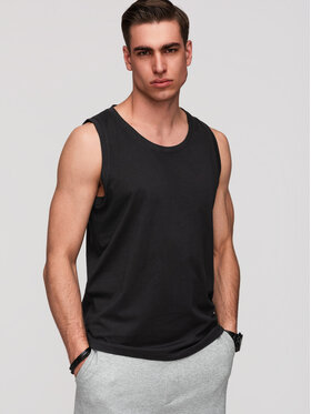 Ombre Ombre Tank top OM-TSBT-0272 Czarny Regular Fit