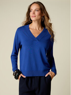 Oltre Oltre Sweter M306J005560N024 Turkusowy Regular Fit