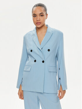MSGM MSGM Marynarka 3441MDG27 237200 Niebieski Relaxed Fit