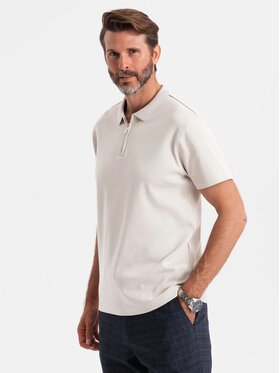 Ombre Ombre Polo OM-POSS-0132 Szary Regular Fit