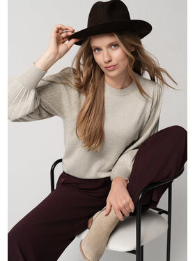Volcano Volcano Sweter S-MONKI Beżowy Regular Fit