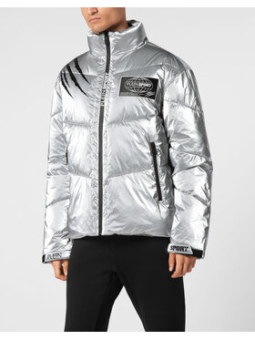 Plein Sport Plein Sport Vatovaná bunda 14213 Stříbrná Regular Fit