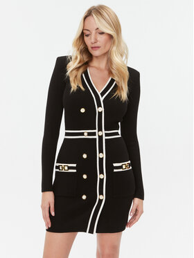 Elisabetta Franchi Elisabetta Franchi Плетена рокля AM-02S-36E2-V520 Черен Slim Fit