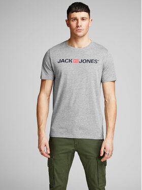 Jack&Jones Jack&Jones Тишърт Corp Logo 12137126 Сив Slim Fit