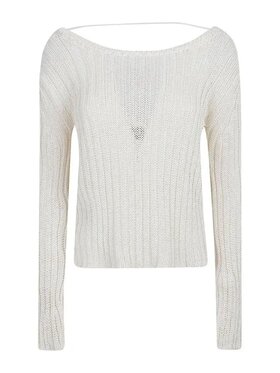 PINKO PINKO Maglione Leslie maglia soft cotton Bianco Fitted Fit