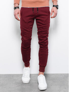 Ombre Ombre Joggers kalhoty OM-PABS-0134 Bordó Regular Fit