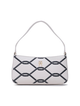 Tommy Hilfiger Tommy Hilfiger Дамска чанта Th Timeless Shoulder Bag Rope AW0AW14738 Бял