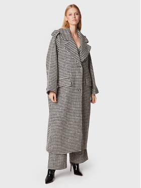 ROTATE ROTATE Cappotto di lana Sparkly Houndstooth RT1904 Bianco Oversize