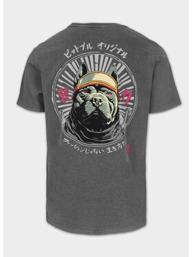 PITBULL PITBULL T-Shirt Koszulka męska Denim Washed MT. FUJI XL Szary Regular Fit