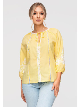 Ombre Ombre Koszula OW-SH-E0042 Żółty Loose Fit
