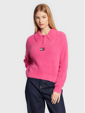 Tommy Jeans Tommy Jeans Sweater Furry DW0DW14320 Rózsaszín Cropp Fit