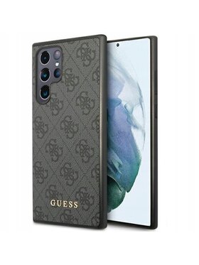 Guess Guess Etui na telefon 4G Metal Gold Logo Szary
