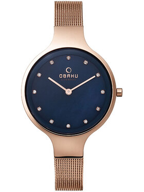 Obaku Obaku Zegarek V173LXVLMV Różowe złoto