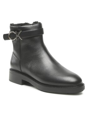 Calvin Klein Calvin Klein Μποτάκια Rubber Sole Ankle Boot Hw Wl-Lth HW0HW01257 Μαύρο