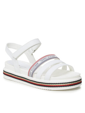 Tommy Hilfiger Tommy Hilfiger Sandały Platform Velcro Sandal T3A2-32762-0371 S Biały