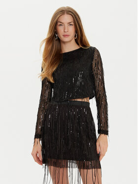 ONLY ONLY Bluză Spacy 15331803 Negru Cropped Fit