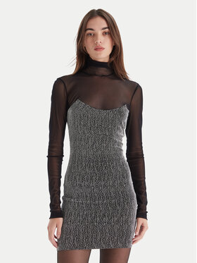 Simona Corsellini Simona Corsellini Koktejlové šaty A25CEAB10601 Stříbrná Slim Fit