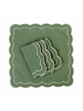 Roseberry Home Roseberry Home Serwetki haftowane Green Petali Zielony