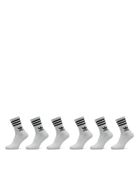 adidas adidas Set de 6 perechi de șosete lungi unisex 3-Stripes JE1828 Alb