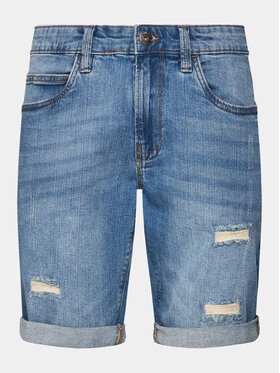 INDICODE INDICODE Szorty jeansowe Kaden Holes 70-104 Niebieski Regular Fit