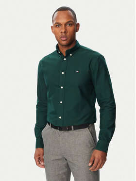 Tommy Hilfiger Tommy Hilfiger Košile Solid Heritage MW0MW35774 Tmavě zelená Regular Fit