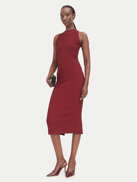 Guess Guess Trikotažinė suknelė W6BK88 Z1920 Ruda Slim Fit