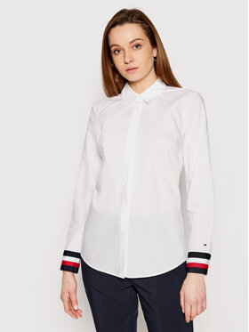 Tommy Hilfiger Tommy Hilfiger Košeľa Abo Stripe Cuff WW0WW32665 Biela Regular Fit