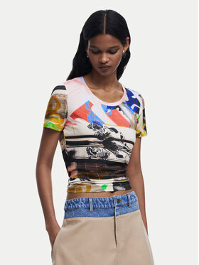 Desigual Desigual T-Shirt Collage 25SWTK14 Bunt Regular Fit