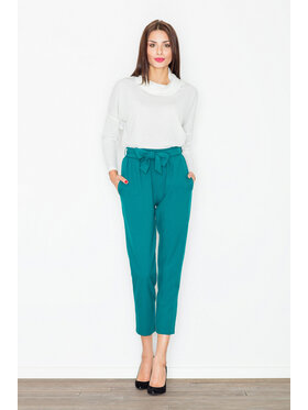 FIGL FIGL Spodnie damskie M523 Zielony Regular Fit