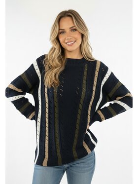 FIGL FIGL Sveter M1276 Tmavomodrá Regular Fit