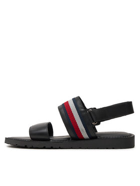 Tommy Hilfiger Sandali Core Hilfiger Lth Strappy Sandal FM0FM05009 Črna