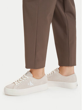 Calvin Klein Calvin Klein Αθλητικά Vulc Flatf Laceup Suede HW0HW03088 Μπεζ
