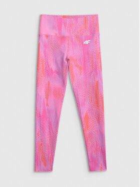 4F 4F Legginsy ACTIVE BY NATURE Czerwony Slim Fit