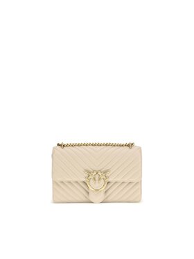 PINKO PINKO Τσάντα Beige Calf Leather Bos Taurus Shoulder Μπεζ
