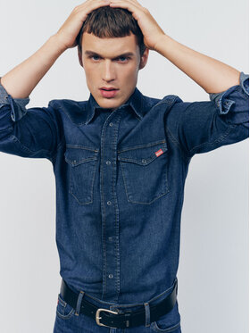 BIG STAR BIG STAR Koszula jeansowa CHUCK_577 Granatowy Basic Fit