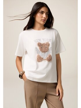 Oltre Oltre T-Shirt G055J004508N011 Biały Regular Fit